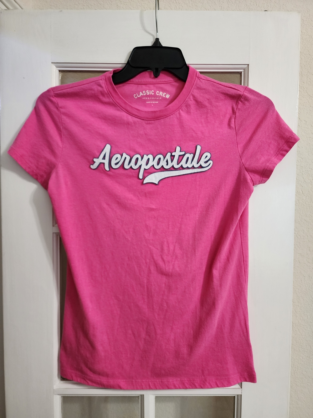 Aeropostale Pink Logo Tee Size L Classic Crew Graphic T Shirt
